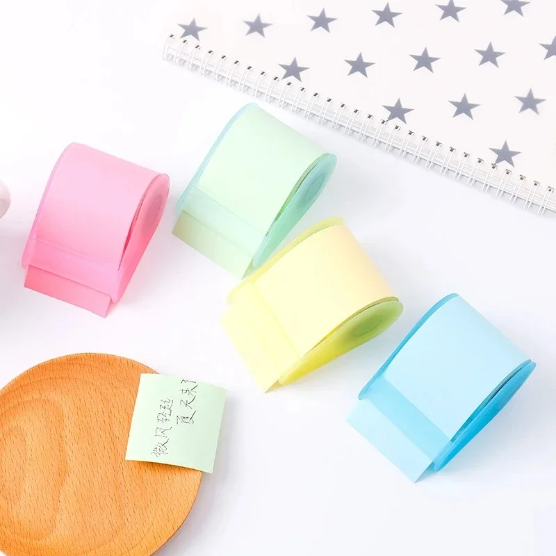1PC Notepad Tape Seat Type Memo Note Roll Sticky Tearable Adhesive Environmental Protection Stationery Office School Supplies thumbnail 2
