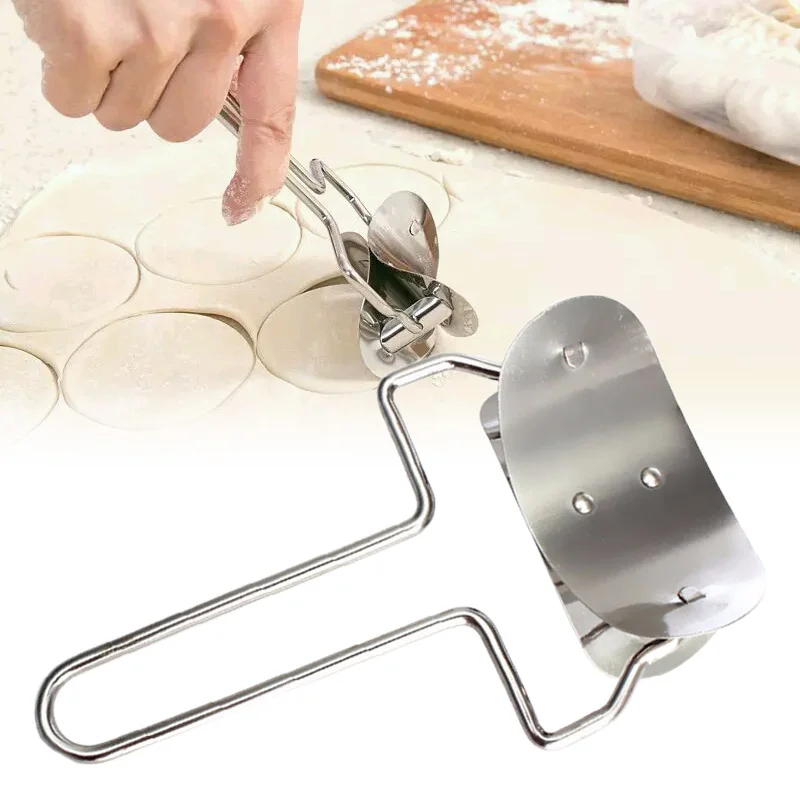 Stainless Steel Large Dumpling Skin Dough Circle Roller Machine Cutters Home Baking Maker Kitchen Pie Pizza Pastry Rolling Tools