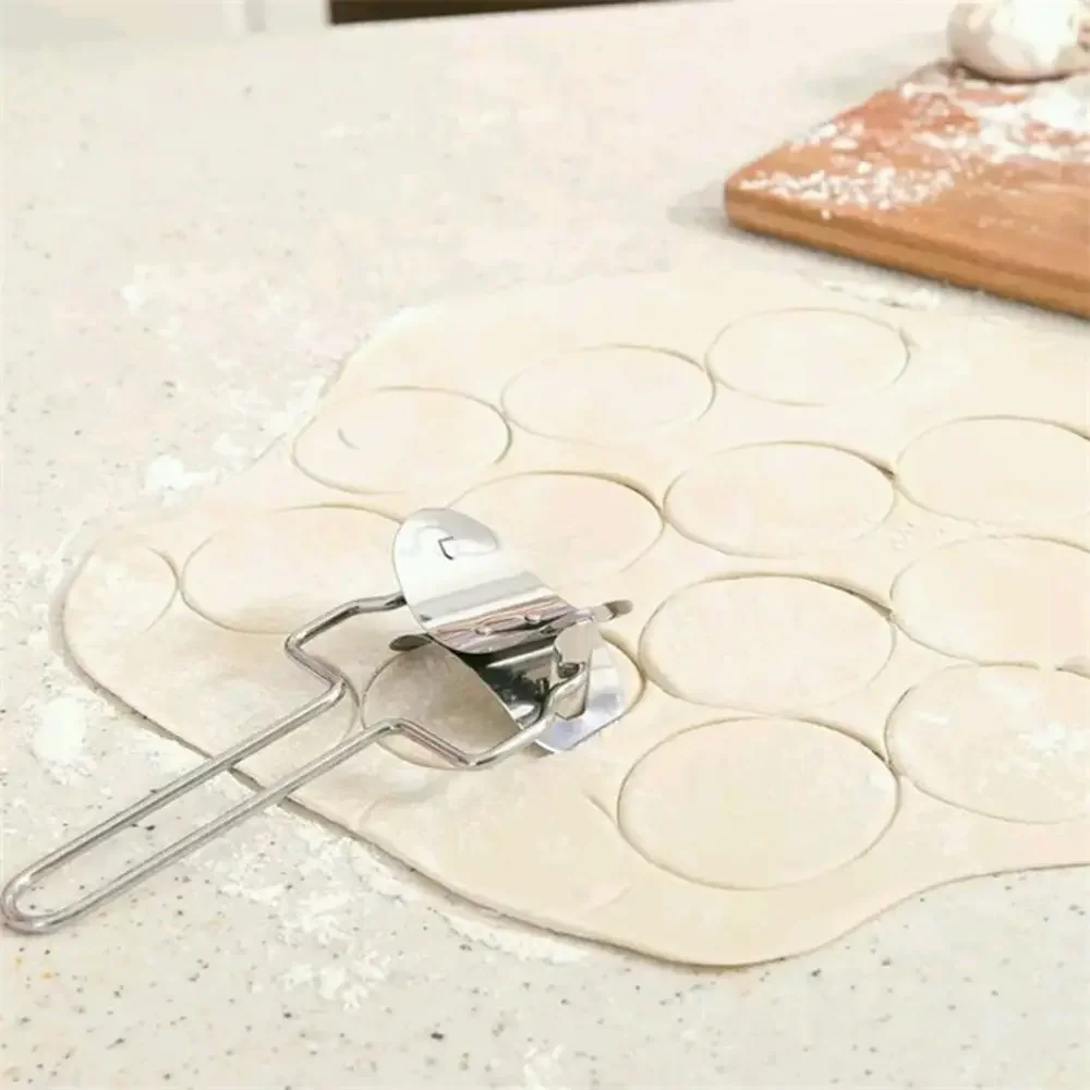 Stainless Steel Large Dumpling Skin Dough Circle Roller Machine Cutters Home Baking Maker Kitchen Pie Pizza Pastry Rolling Tools thumbnail 4