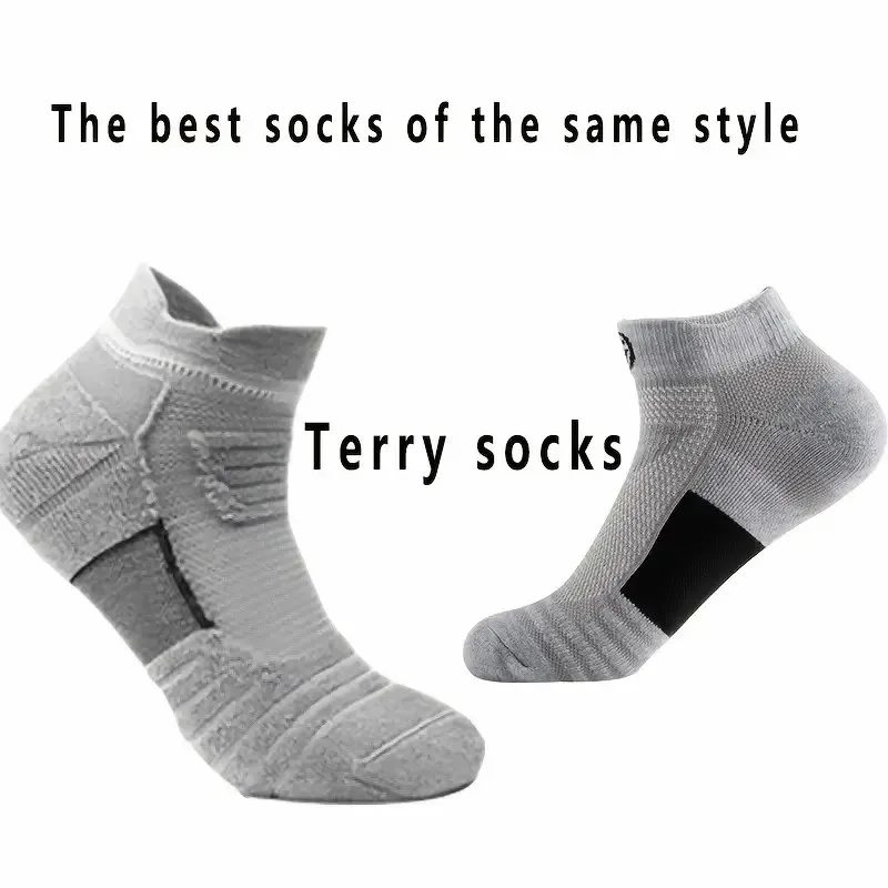 1/6 Pairs Men Basketball Sports Socks Soft Comfortable Sweat Absorbing Breathable Running Shock-Absorbing Anti Slip Low Top Sock thumbnail 2