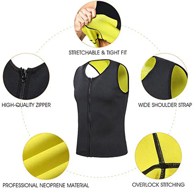 Men Compression Vest Sports Exercise T-shirts Workout Fitness Tank Tops Sauna Effect Tracksuit Training Clothing Athletic Shirts thumbnail 5
