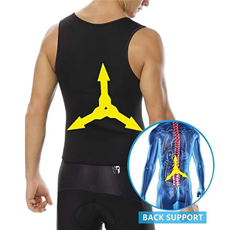 Men Compression Vest Sports Exercise T-shirts Workout Fitness Tank Tops Sauna Effect Tracksuit Training Clothing Athletic Shirts thumbnail 4