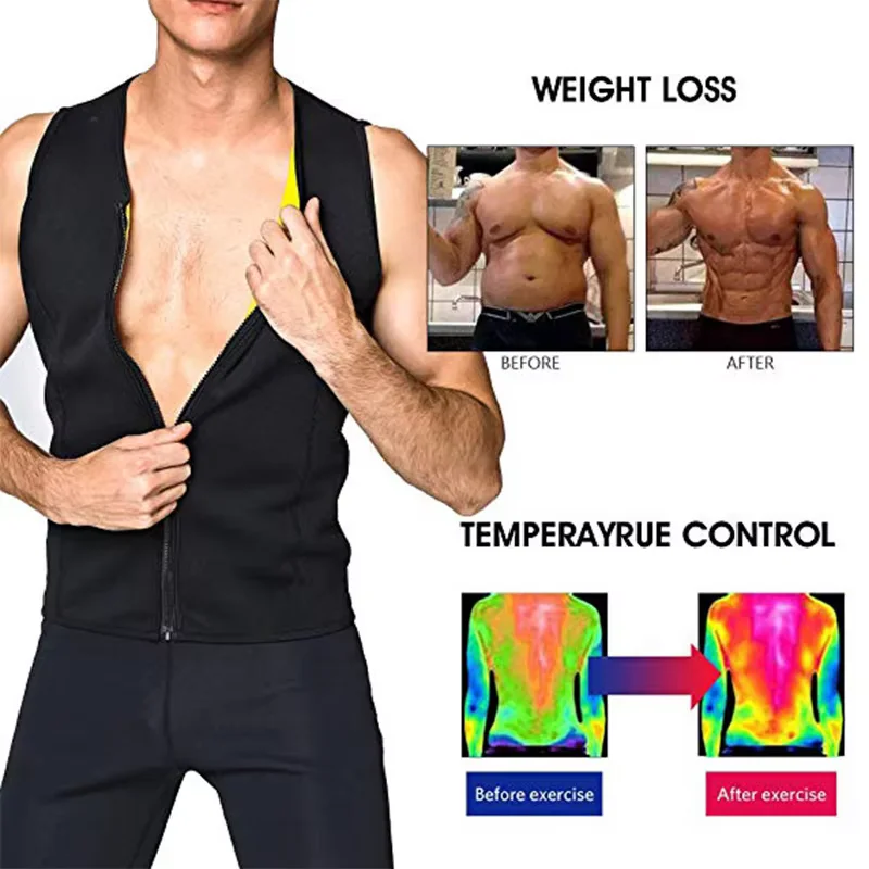 Men Compression Vest Sports Exercise T-shirts Workout Fitness Tank Tops Sauna Effect Tracksuit Training Clothing Athletic Shirts thumbnail 3