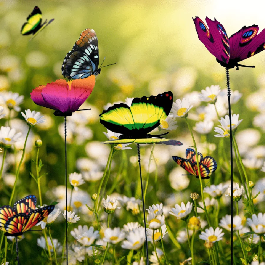 10pcs 3D artificial butterfly indoor flower basket vase outdoor courtyard garden party wreath decoration thumbnail 4
