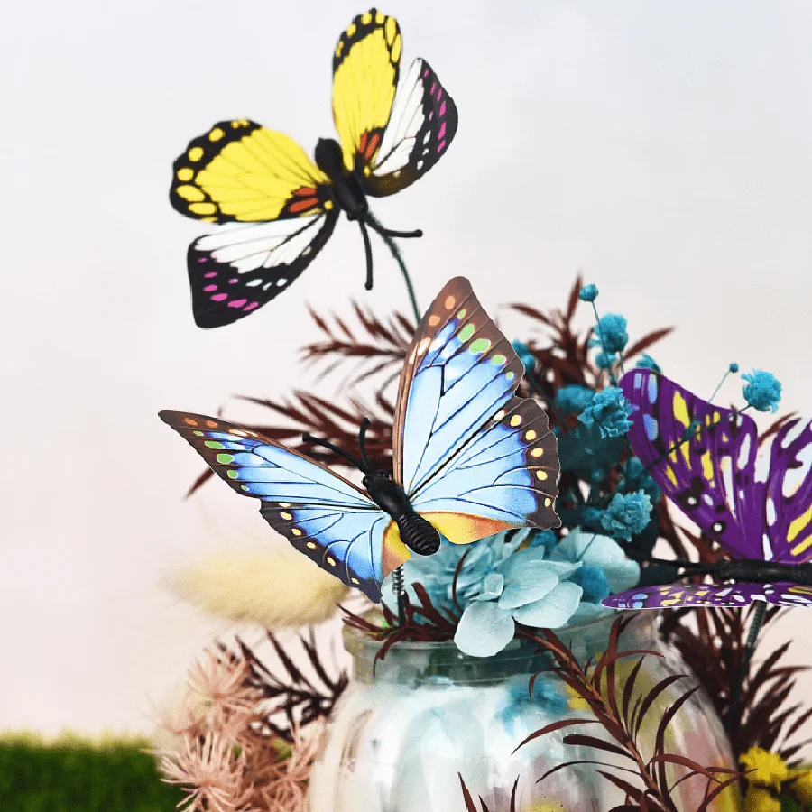 10pcs 3D artificial butterfly indoor flower basket vase outdoor courtyard garden party wreath decoration thumbnail 5