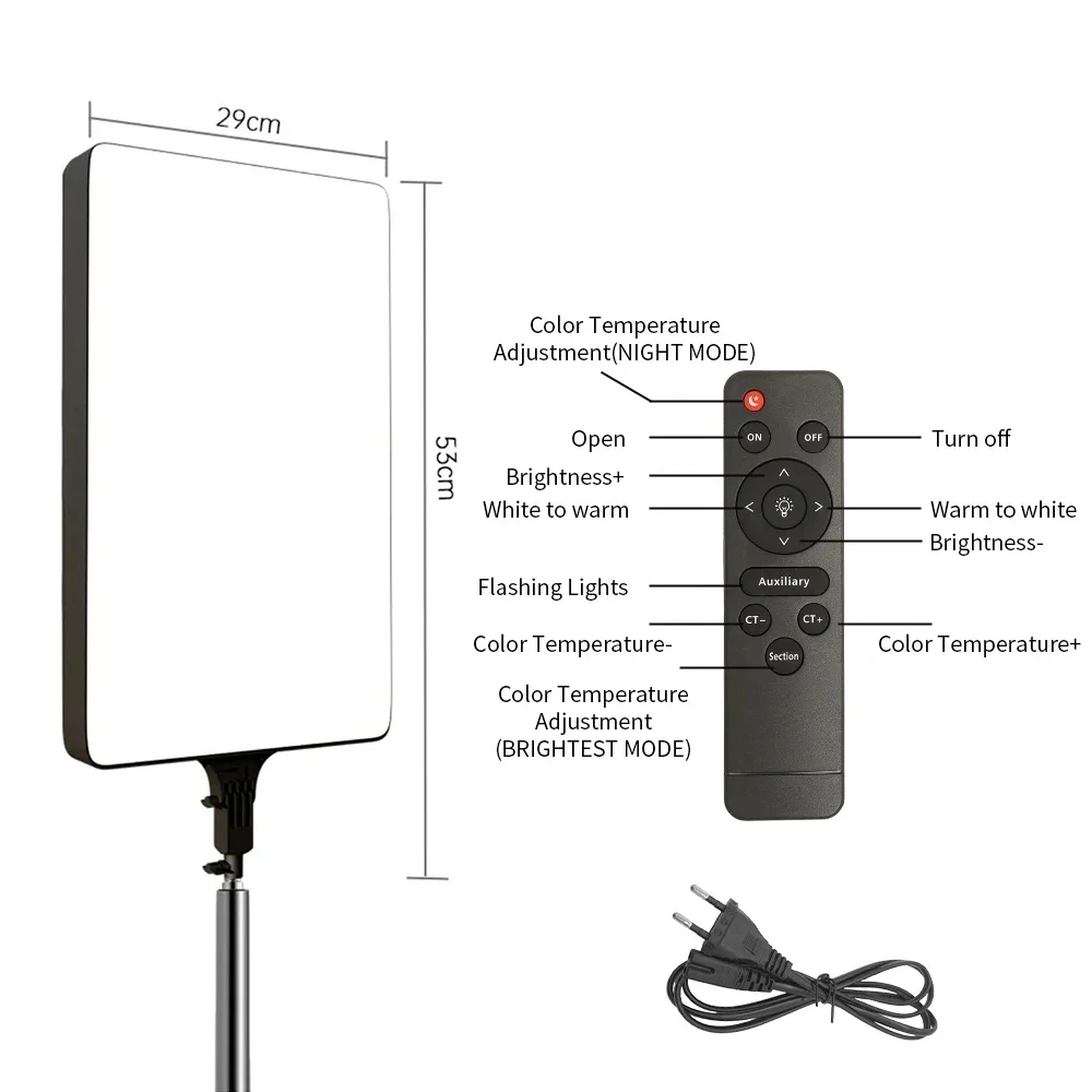 SH 24inch Led Panel Video Photography Flat Light Professional Studio Fill Light for Tiktok Youtube Photographic Lighting thumbnail 4