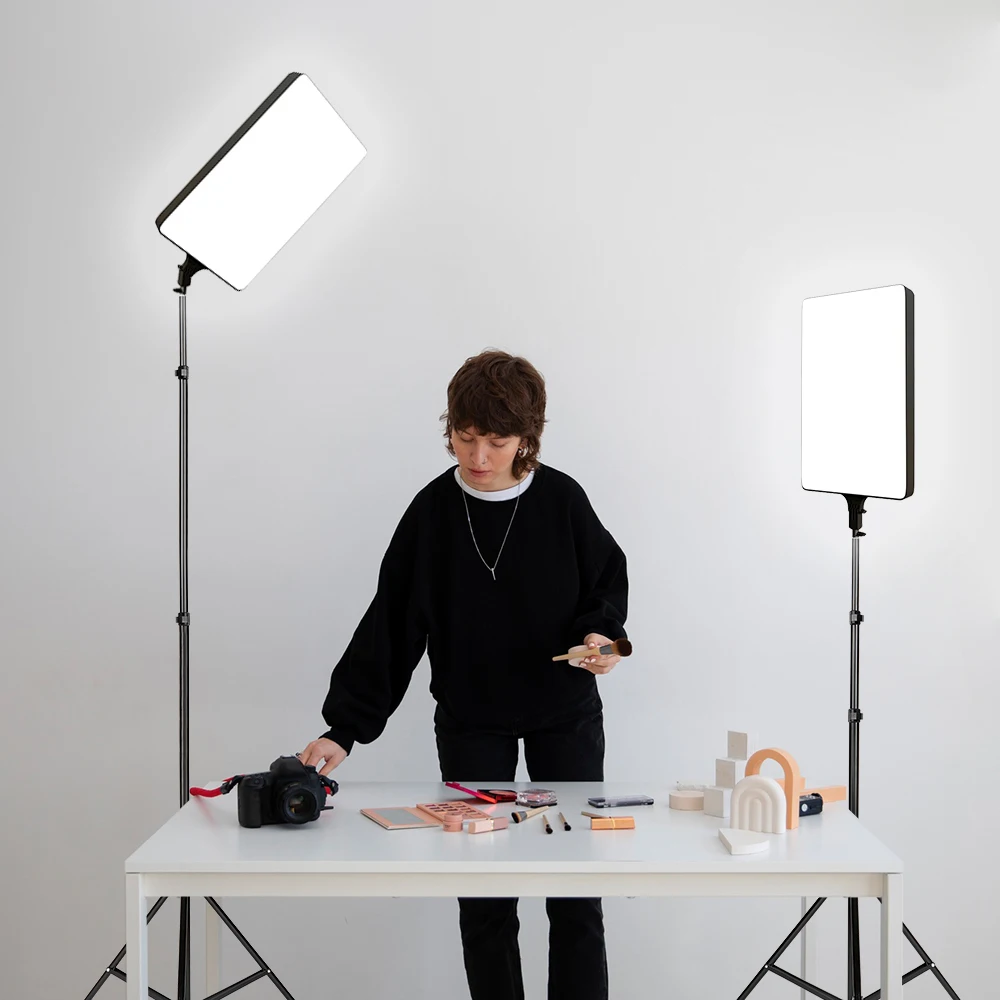 SH 24inch Led Panel Video Photography Flat Light Professional Studio Fill Light for Tiktok Youtube Photographic Lighting