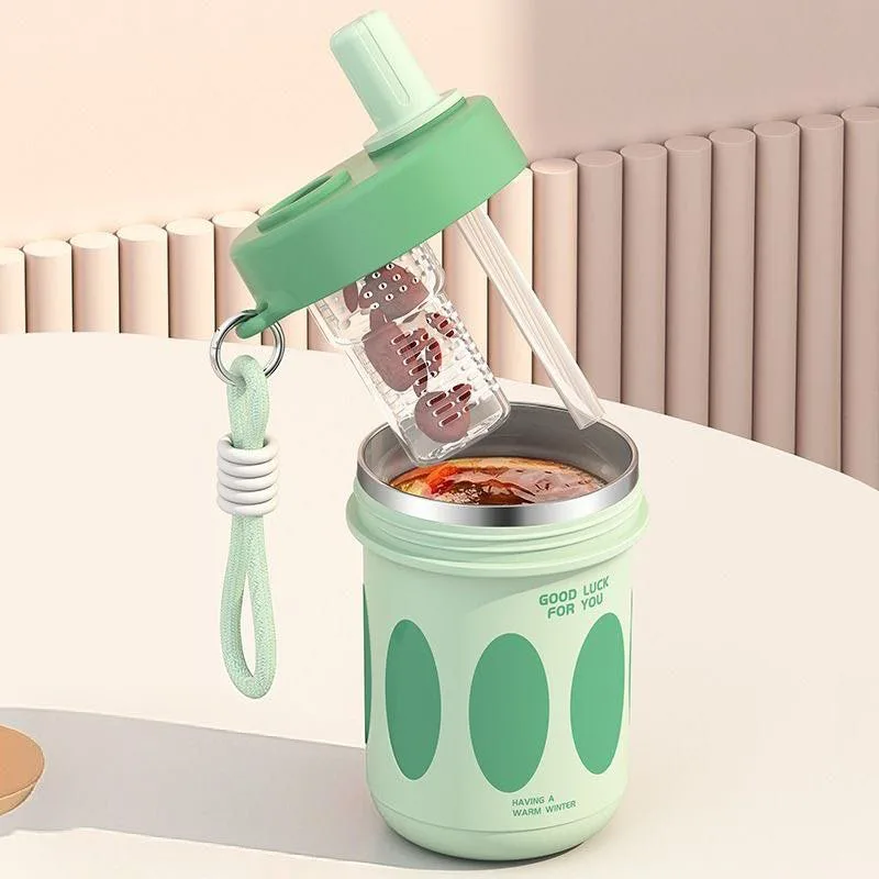 Stainless Steel Tea Cup with Infuser and lid 550ml Tea Office Mug Tumbler with Lids and Straws Portable Coffee Travel Mug Cups