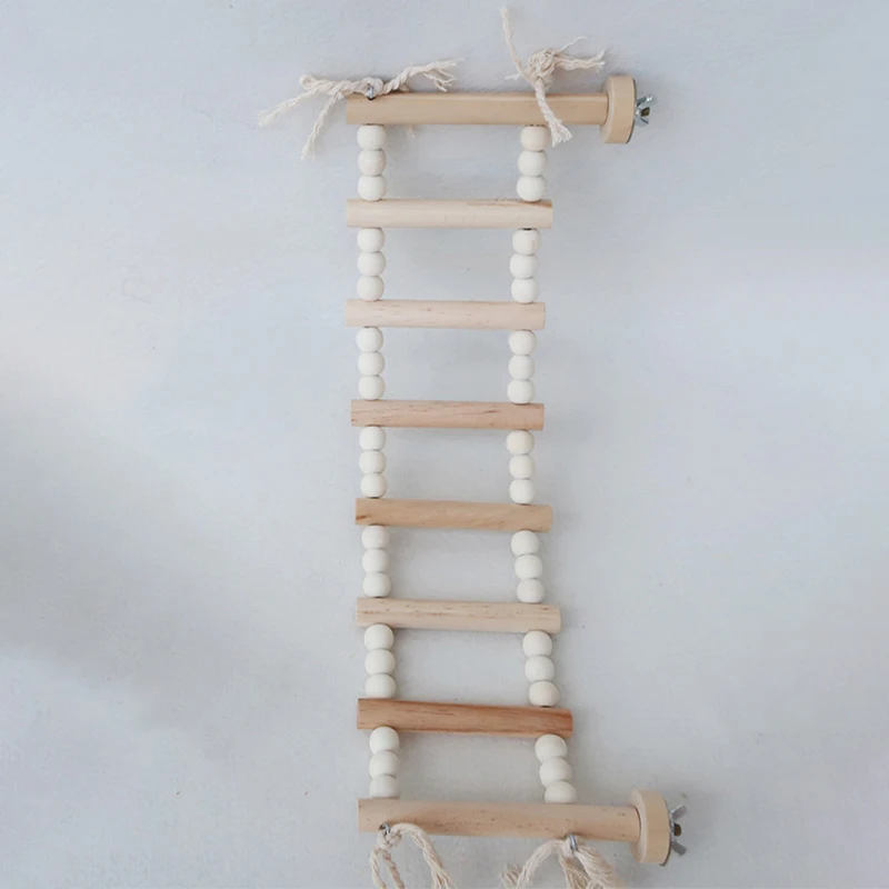 5/8 Steps Wood Ladder Pet Interactive Bird Parrot Toy Ladder for Hamster Cage Funny Grinding Stick Climbing Toy Bird Accessories thumbnail 5