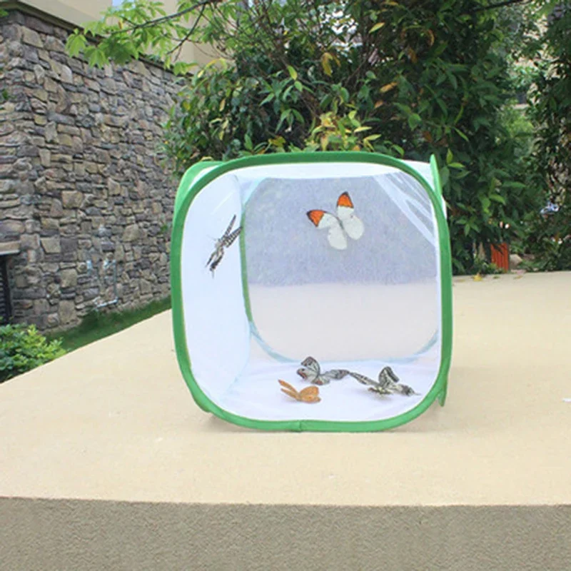 Collapsible Insect Cage Mesh Habitat Bird Butterfly Mantis Stick Grid Breeding Cricket Net Cloth Farm Cocoon Silkworm Hatch Cage thumbnail 4