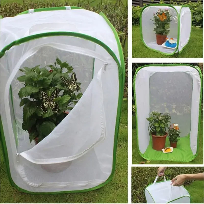 Collapsible Insect Cage Mesh Habitat Bird Butterfly Mantis Stick Grid Breeding Cricket Net Cloth Farm Cocoon Silkworm Hatch Cage thumbnail 3
