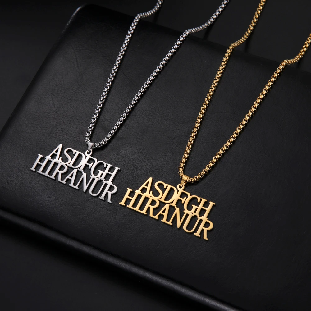 Lemegeton Custom Name Necklace Men Stainless Steel Jewelry Personalized Crown Pendant Customized Punk Thick Chain Party Gifts thumbnail 4