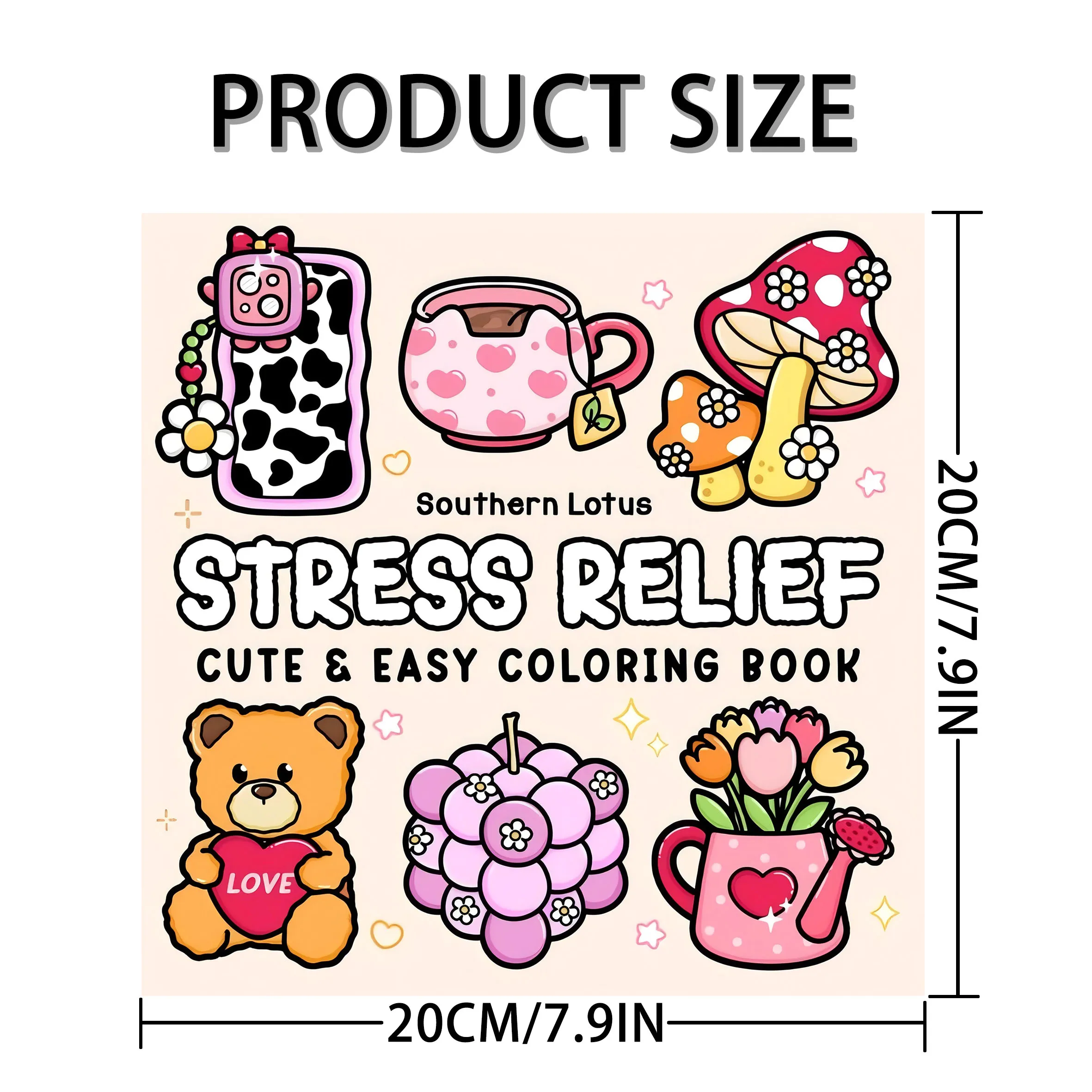 CUTE & Bold-easy Patterns Coloring Book for Adults Cute Drawing Book Perfect Gift for Party and Birthday thumbnail 2