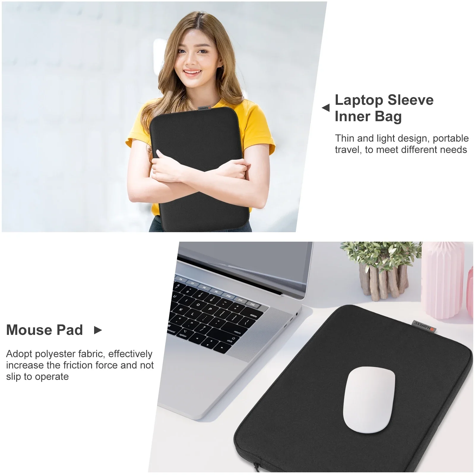 funda tableta bag 16 15 13 inch laptop briefcase cover with zipper suitable for 15-16.7 14-15 12.5-13.5 inch laptop bags thumbnail 6