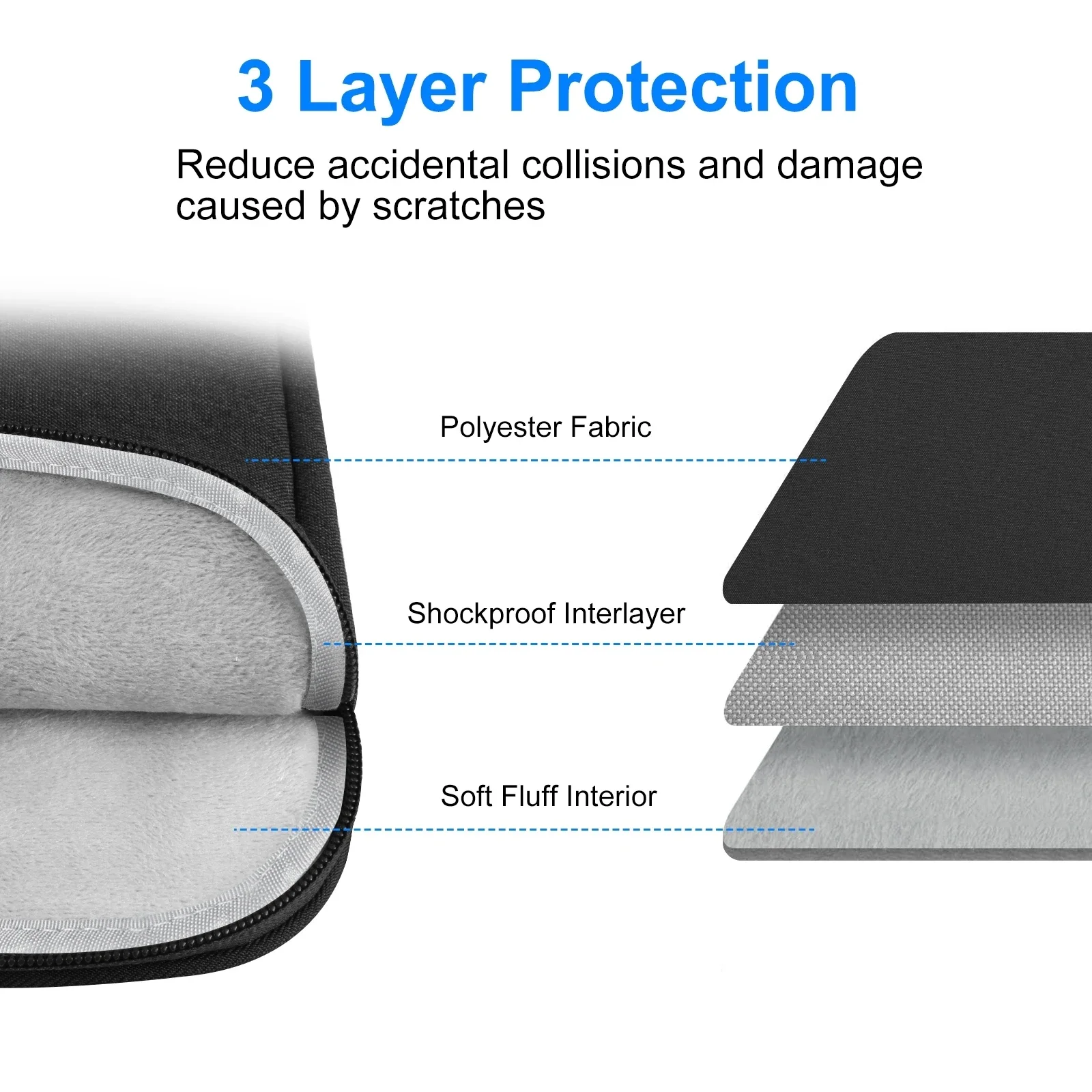 funda tableta bag 16 15 13 inch laptop briefcase cover with zipper suitable for 15-16.7 14-15 12.5-13.5 inch laptop bags thumbnail 3