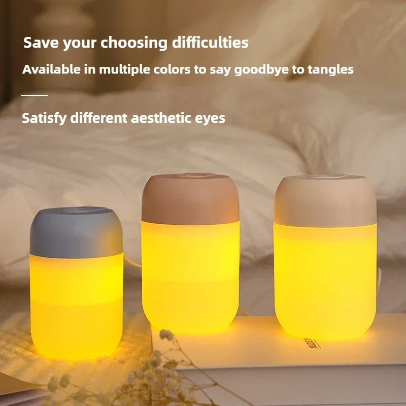 300ml Portable Air Humidifier Aroma Oil Humidificador for Home Car USB Cool Mist Sprayer with Colorful Soft Night Light Purifier thumbnail 5