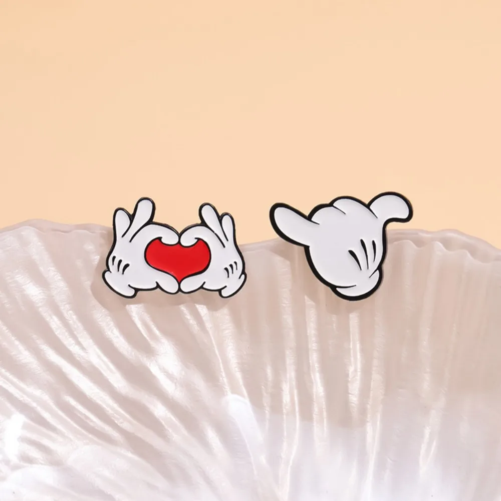 Cartoon Finger Gesture Love You Enamel Pins Creative Metal Decoration Brooch Lapel Badge Clothes Backpack Accessory for Friends thumbnail 3