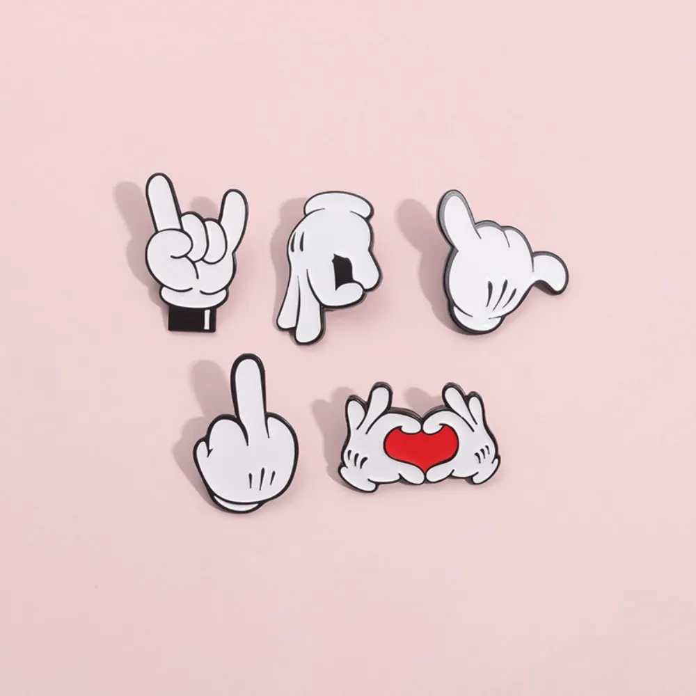 Cartoon Finger Gesture Love You Enamel Pins Creative Metal Decoration Brooch Lapel Badge Clothes Backpack Accessory for Friends thumbnail 4