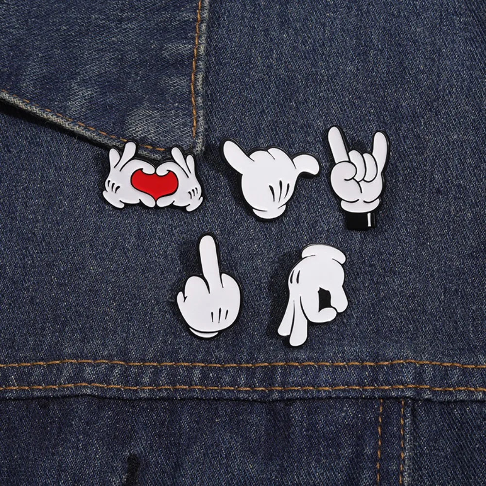 Cartoon Finger Gesture Love You Enamel Pins Creative Metal Decoration Brooch Lapel Badge Clothes Backpack Accessory for Friends