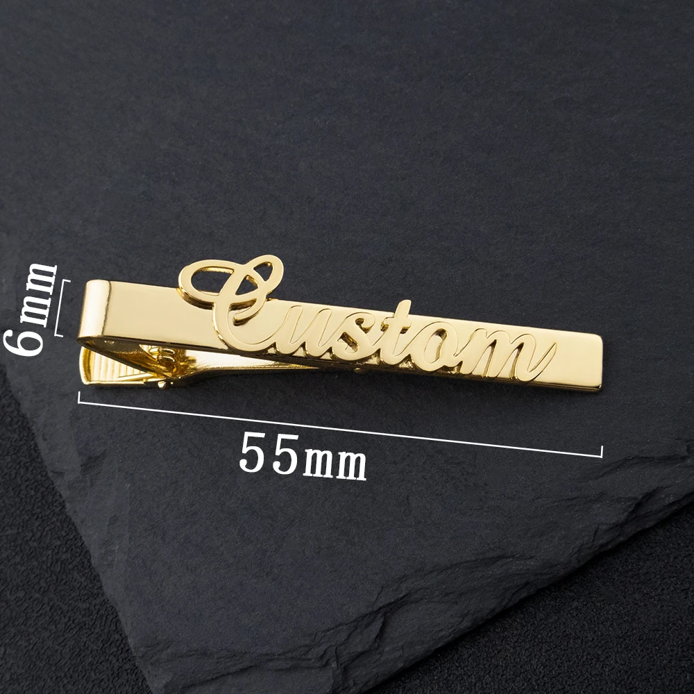 Personalized Men's Suit Accessories Custom Name Stainless Steel Tie Clip Wedding Jewelry Tie Accessories Men's Gift thumbnail 5