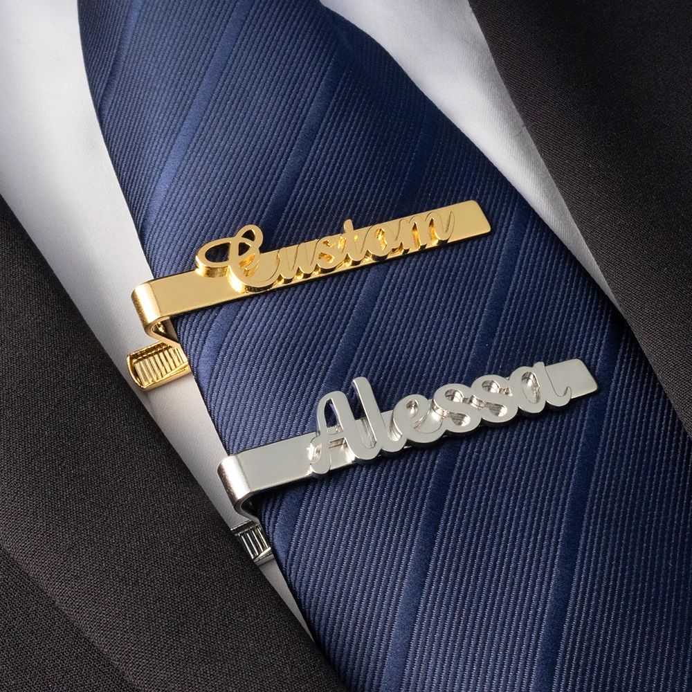 Personalized Men's Suit Accessories Custom Name Stainless Steel Tie Clip Wedding Jewelry Tie Accessories Men's Gift