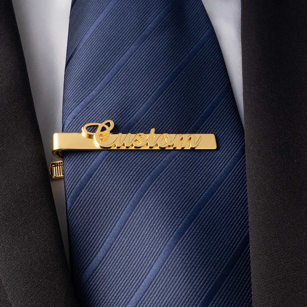 Personalized Men's Suit Accessories Custom Name Stainless Steel Tie Clip Wedding Jewelry Tie Accessories Men's Gift thumbnail 3