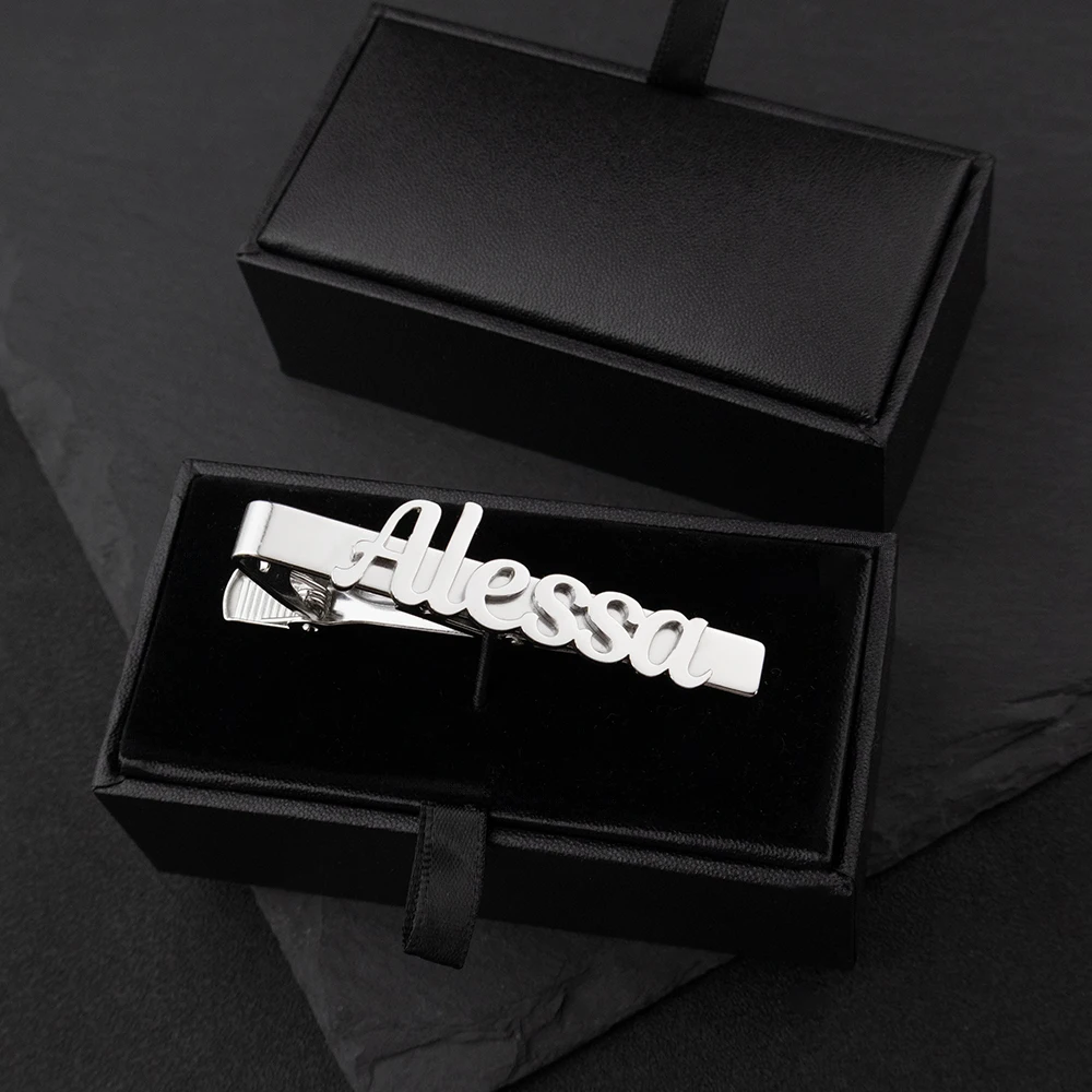 Personalized Men's Suit Accessories Custom Name Stainless Steel Tie Clip Wedding Jewelry Tie Accessories Men's Gift thumbnail 6