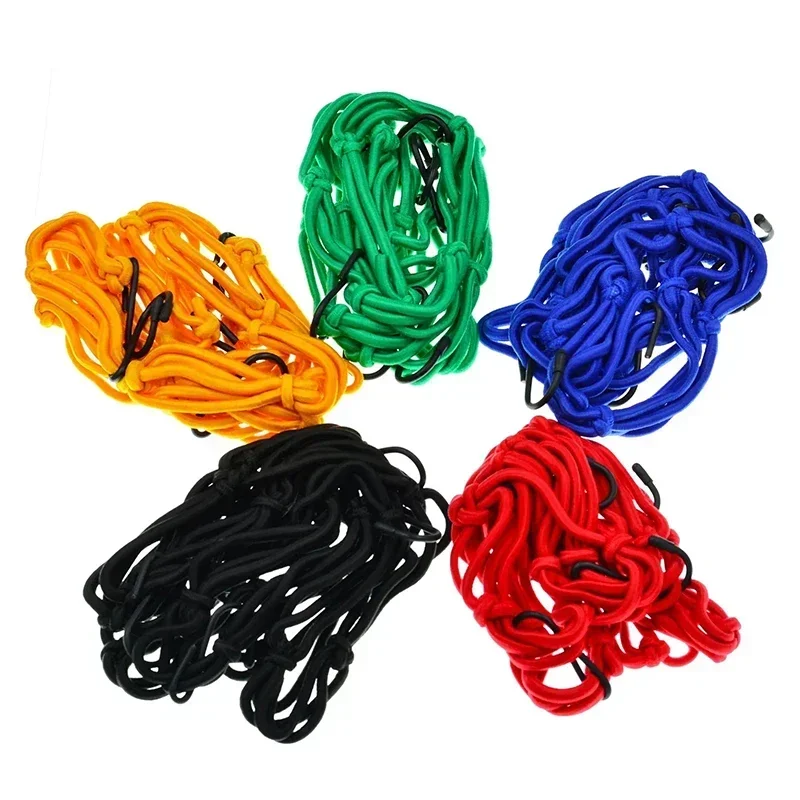 Motorcycle Cargo Net 30x30cm 40x40cm Motorbike Bicycle Elastic Net for Helmet Storage Bungee Fuel Tank Luggage Net with Hooks thumbnail 5