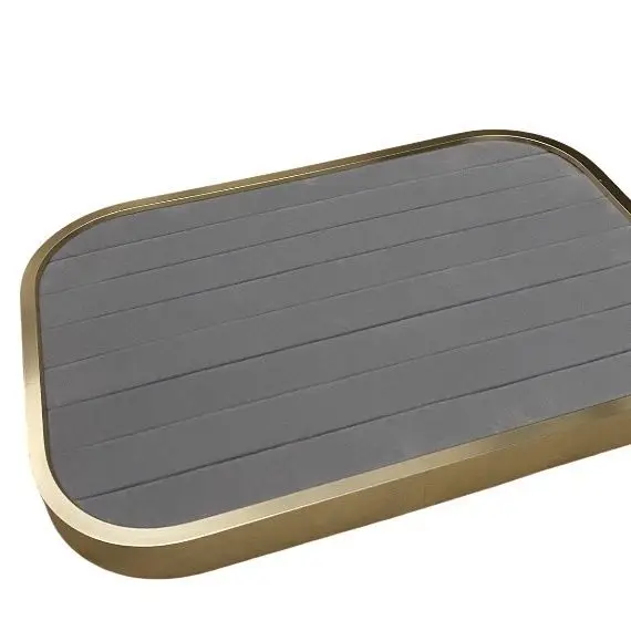 Luxury Metal Jewelry Display Tray Necklace Ring Display Tray High Quality Velvet Microfibre Jewellery Storage Tray Jewelry Props thumbnail 3