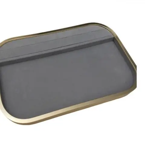 Luxury Metal Jewelry Display Tray Necklace Ring Display Tray High Quality Velvet Microfibre Jewellery Storage Tray Jewelry Props thumbnail 5