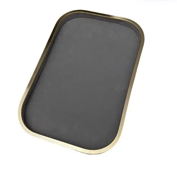 Luxury Metal Jewelry Display Tray Necklace Ring Display Tray High Quality Velvet Microfibre Jewellery Storage Tray Jewelry Props thumbnail 4