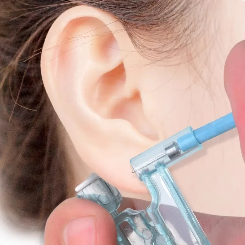Fashion Blue Ear Piercing Gun Kit Asepsis Disposable Healthy Safety Nose Earring Piercer Tool Set Machine Kit Studs Body Jewelry thumbnail 4