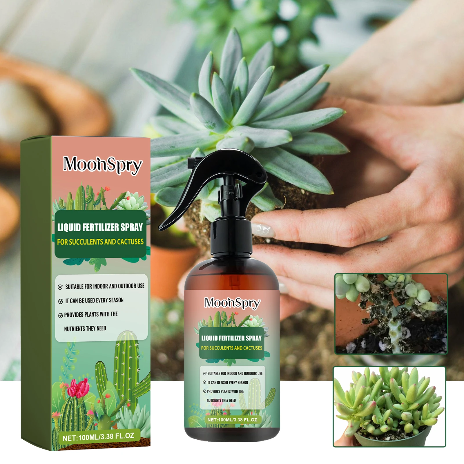 Cactus and Succulent Fertilizer Spray; Green Plant Succulent Cactus Fertilizer Plant Nutrient Spray