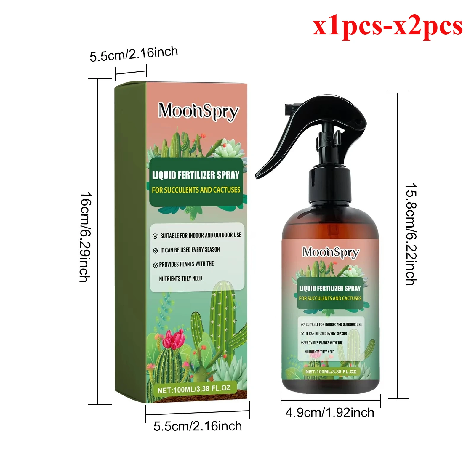Cactus and Succulent Fertilizer Spray; Green Plant Succulent Cactus Fertilizer Plant Nutrient Spray thumbnail 6