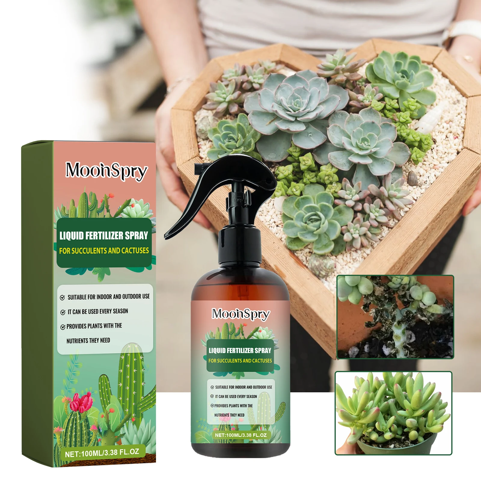 Cactus and Succulent Fertilizer Spray; Green Plant Succulent Cactus Fertilizer Plant Nutrient Spray thumbnail 2