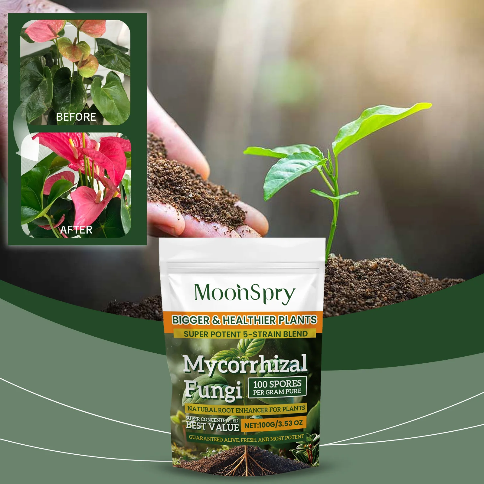 Organic plant root system enhancement powder; garden flower plant root supplement nutrition improve soil plant nutrition powder thumbnail 3