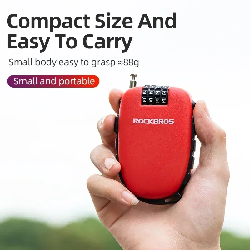 Bicycle Anti-theft Cable Motorcycle Helmet Wire Lock BMX Scooter Security Padlock Accessories Portable Combination Bike Lock thumbnail 2