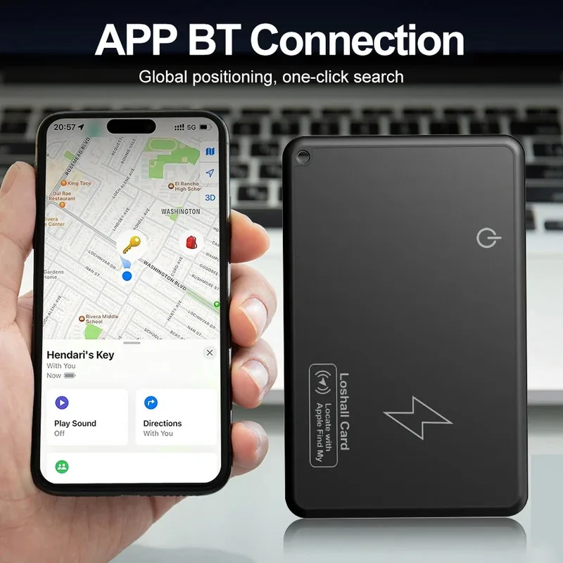 Mini Wallet Tracker Card Wireless Charging Tracking Location Waterproof GPS Locator Work with Apple Find My App Tracker for IOS thumbnail 2