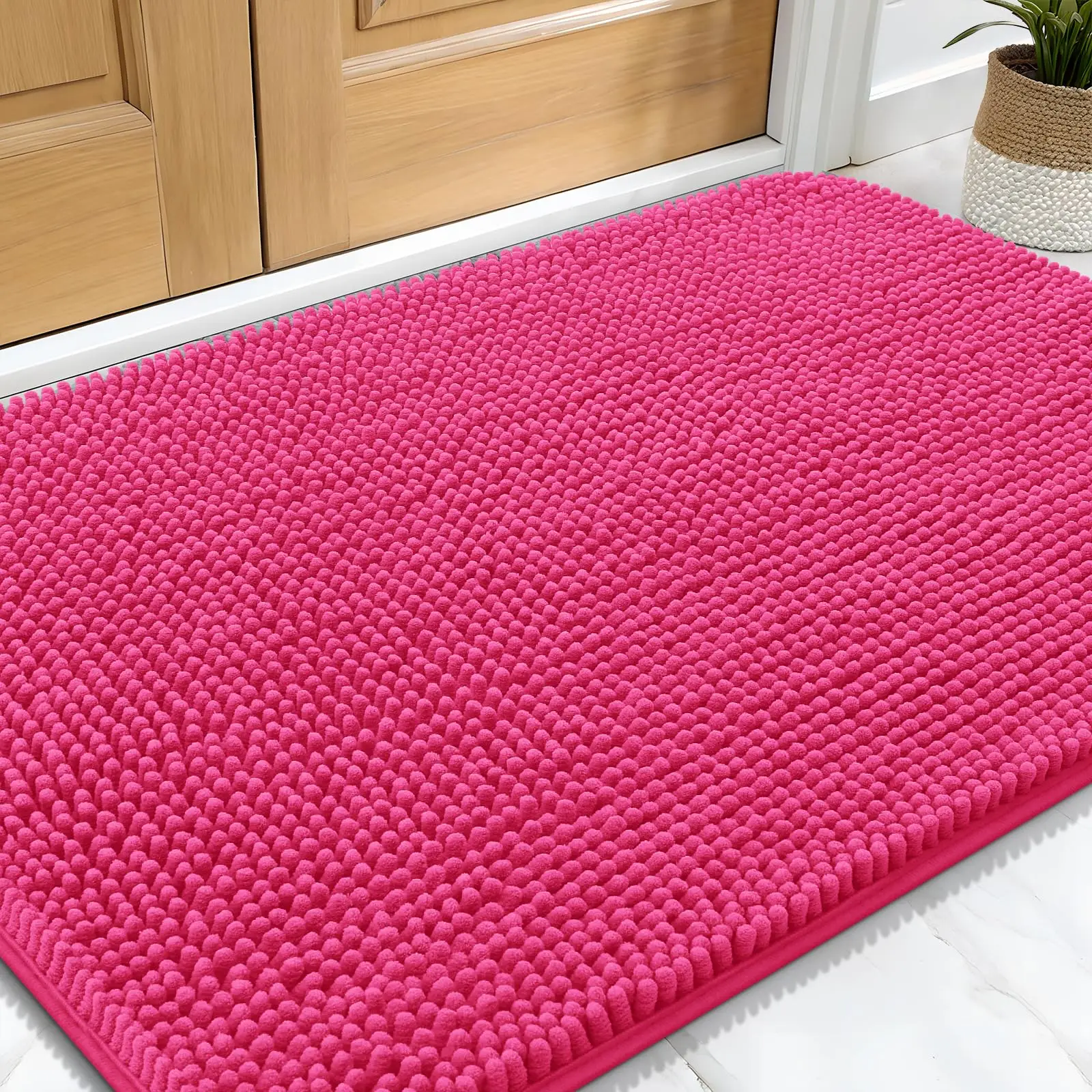 Hapihappy Entrance Door Mat Dog Door Mat for Muddy Paws 51X61 Absorbent Non-Slip Washable Doormat Quick Dry Chenille Mud Mat thumbnail 3
