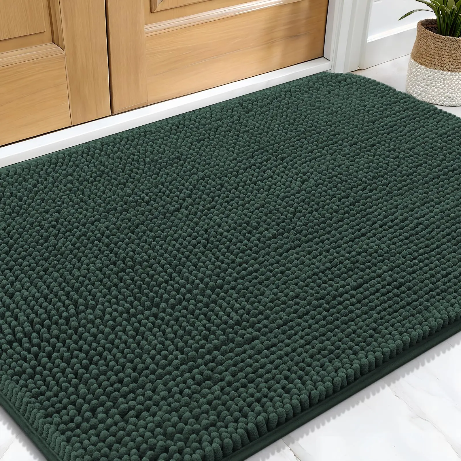 Hapihappy Entrance Door Mat Dog Door Mat for Muddy Paws 51X61 Absorbent Non-Slip Washable Doormat Quick Dry Chenille Mud Mat thumbnail 6