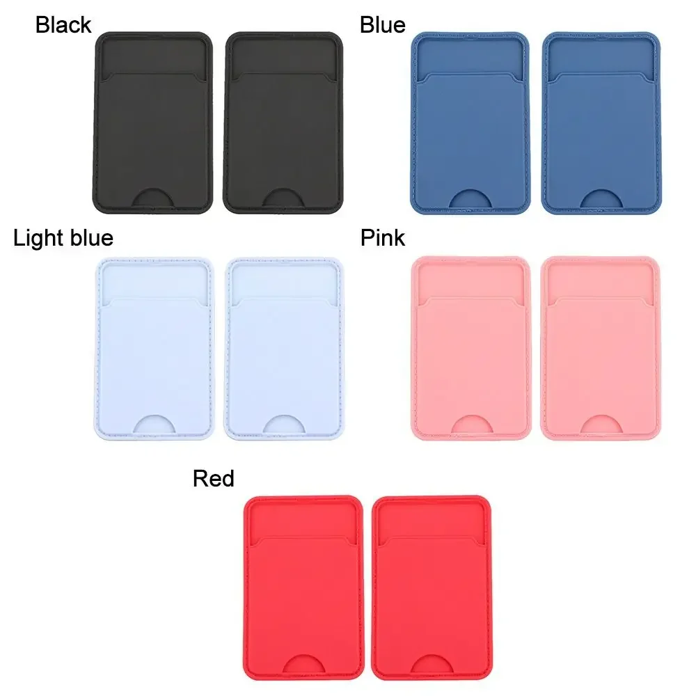 1pc Phone Back Paste Slot Card Holder Wallet Case TPU Phone Pouch Mobile Phone Back Paste Sticker Bus Card ID Bank Card Holder thumbnail 5