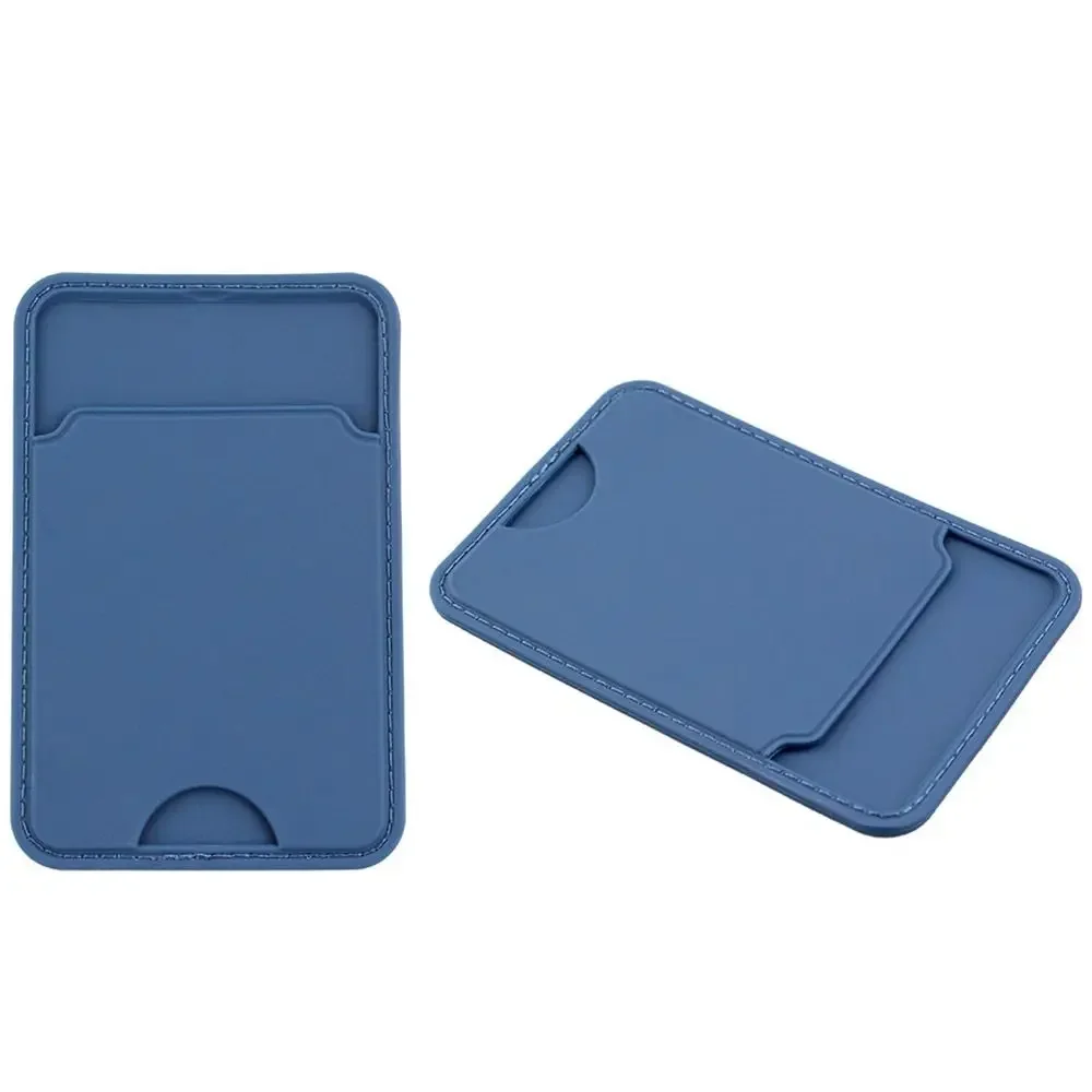 1pc Phone Back Paste Slot Card Holder Wallet Case TPU Phone Pouch Mobile Phone Back Paste Sticker Bus Card ID Bank Card Holder thumbnail 4