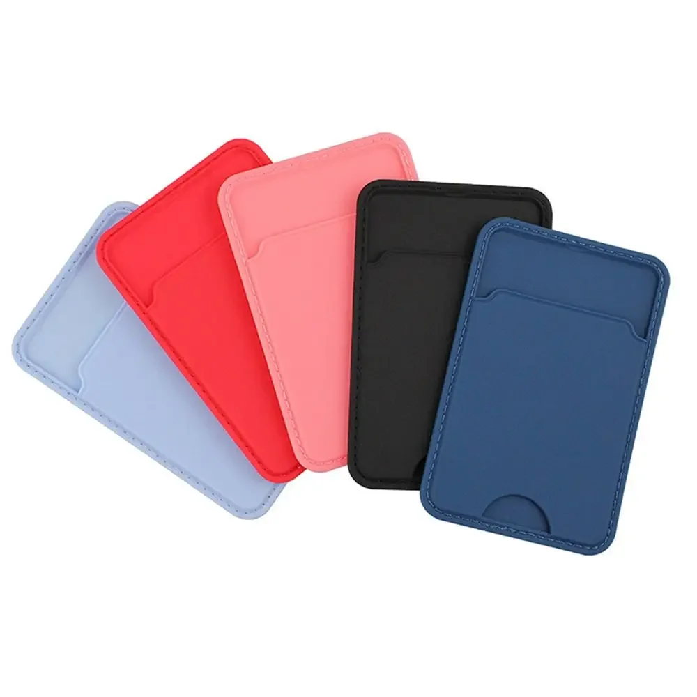 1pc Phone Back Paste Slot Card Holder Wallet Case TPU Phone Pouch Mobile Phone Back Paste Sticker Bus Card ID Bank Card Holder thumbnail 3