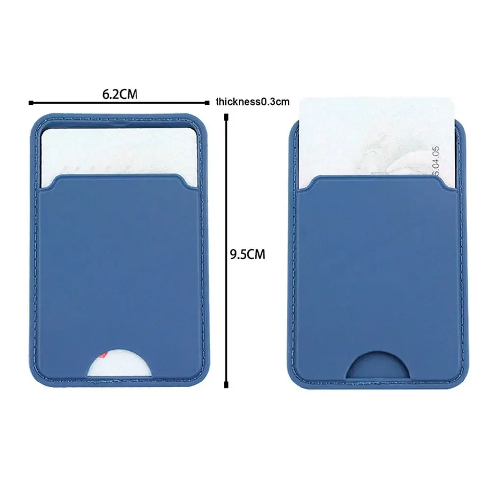 1pc Phone Back Paste Slot Card Holder Wallet Case TPU Phone Pouch Mobile Phone Back Paste Sticker Bus Card ID Bank Card Holder thumbnail 6