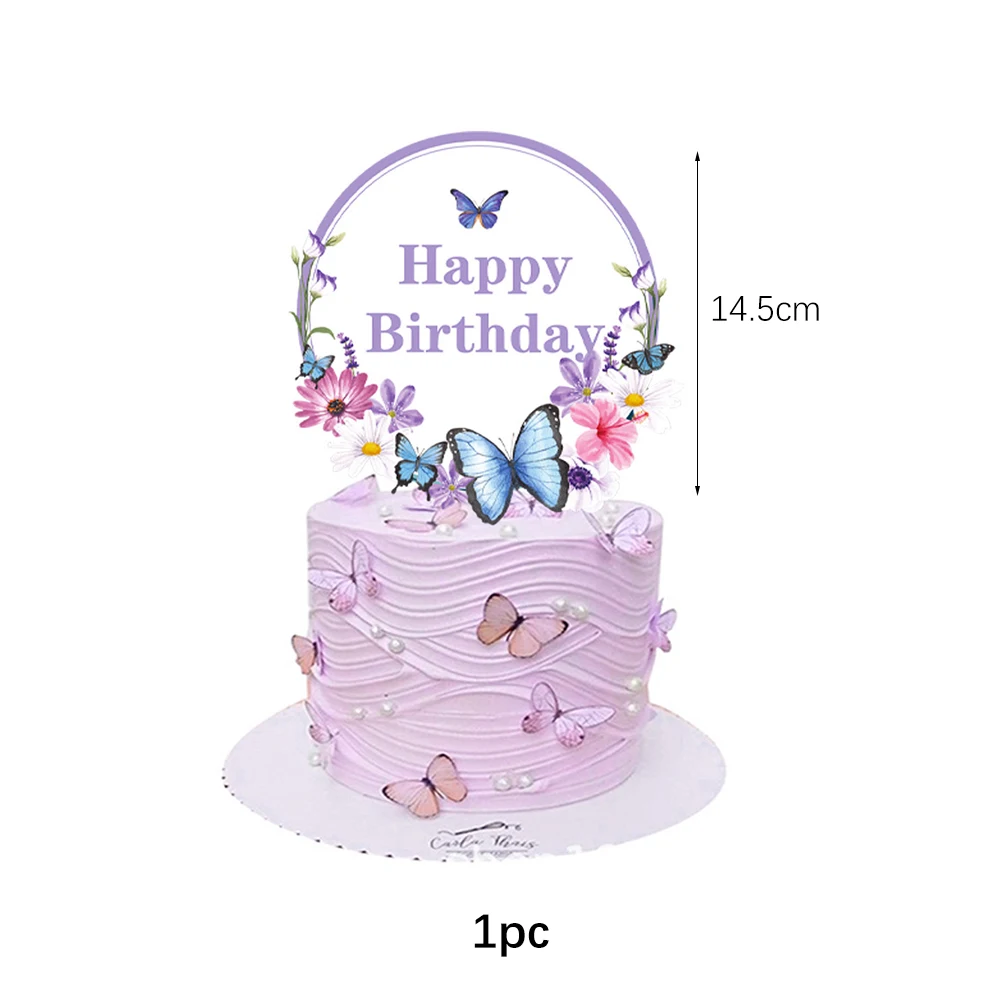 Butterfly Girls Birthday Party Disposable Tableware Fairy Pink Paper Plates Cups Napkin Tablecloth Birthday Party Decorations thumbnail 6