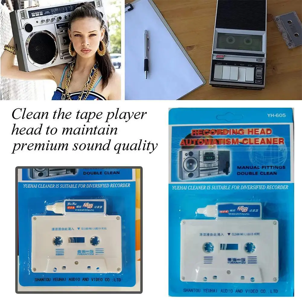 3pcs Cassette Tape Head Cleaner Demagnetizer Kits Audio Player Deck Home Tape Player Cleaning Products Recorder Cleaner Fluids thumbnail 6