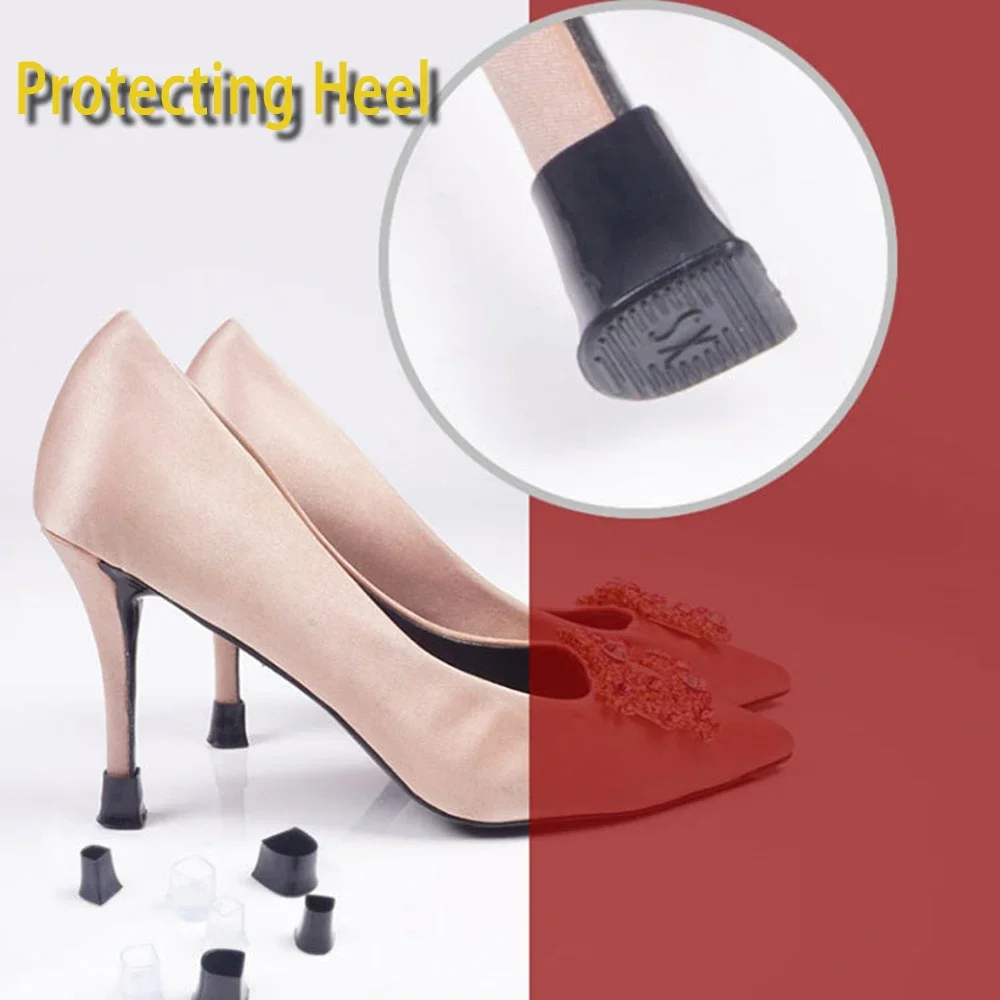 4Pcs/2Pair Silicone Heel Protectors Stoppers Latin Stiletto Dancing Covers Antislip High Heeler Bridal Wedding Shoes Accessories thumbnail 2