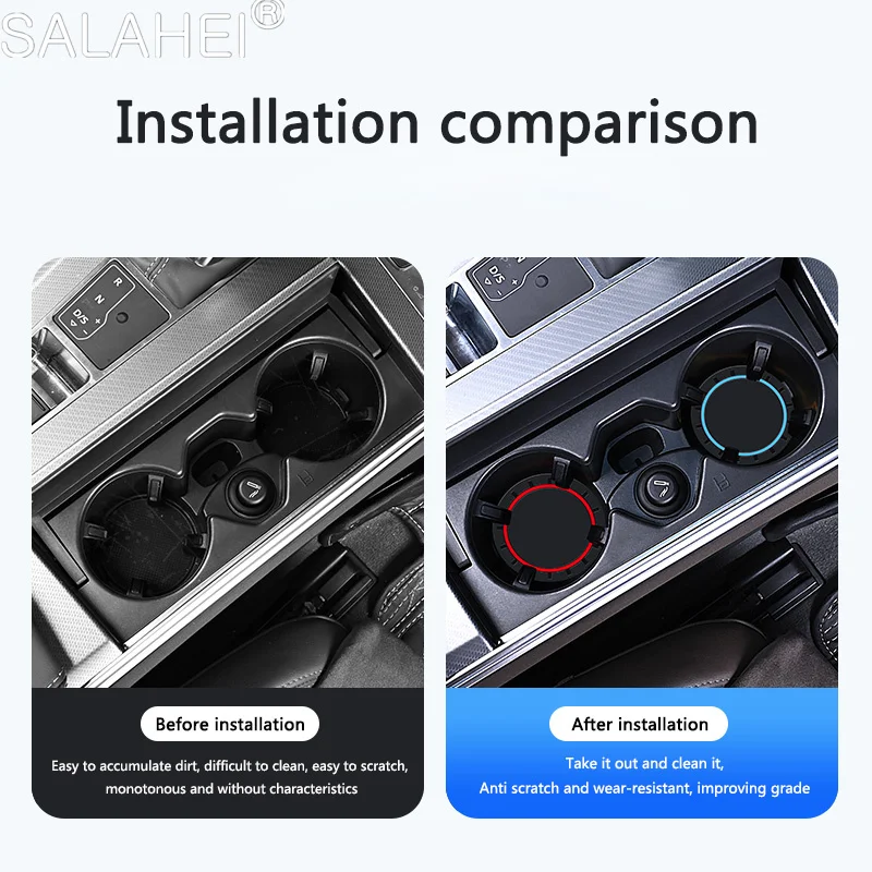 2Pcs PVC Silicone Car Coaster Water Cup Slots Mat Anti-slip Pad Coaster For Seat Arona 2019 2020 2021 2022 2023 2024 Accessories thumbnail 6