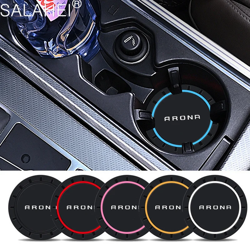2Pcs PVC Silicone Car Coaster Water Cup Slots Mat Anti-slip Pad Coaster For Seat Arona 2019 2020 2021 2022 2023 2024 Accessories thumbnail 2