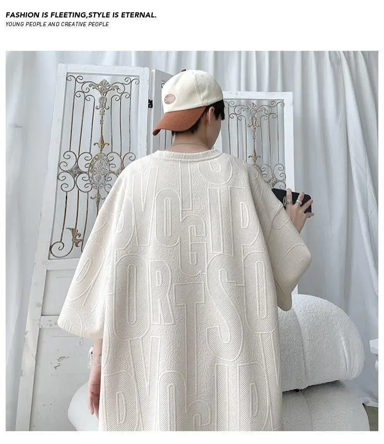 2026 3D Men's new Waffle TZ30 Summer Suit  Casual T-shirt + Shorts Suit Men's Tracksuit Solid color tracksuit loose suit thumbnail 5